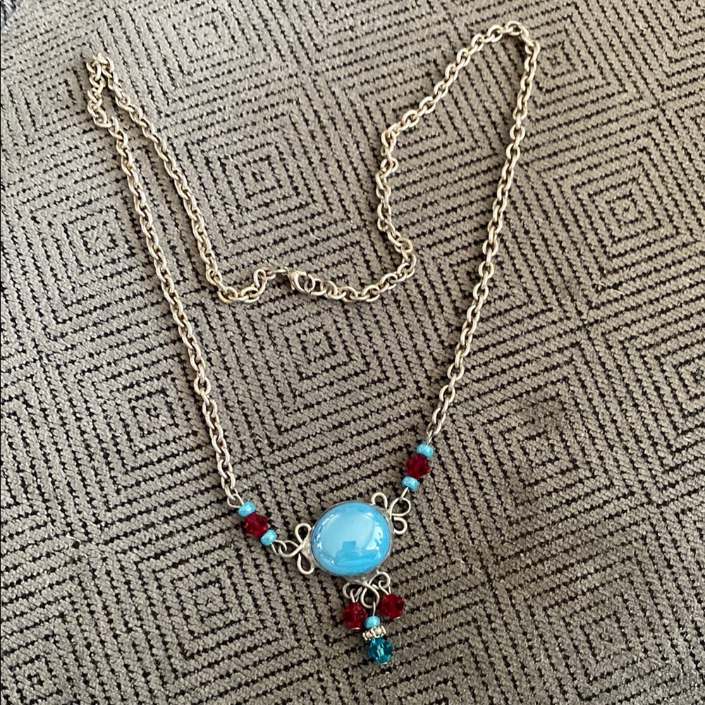 Elegant Silver and Blue Necklace